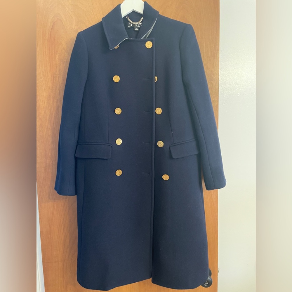 J. Crew Navy Pea Coat with Gold Buttons